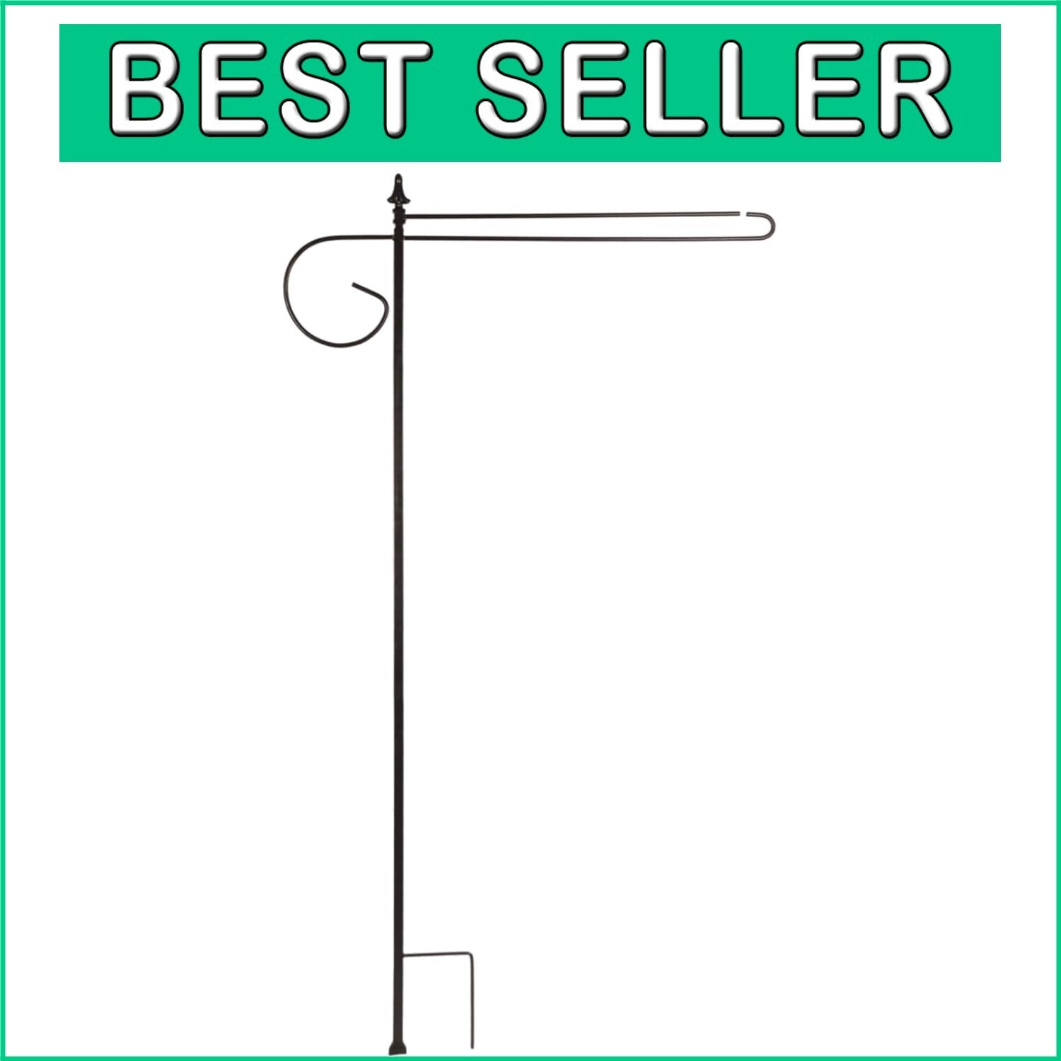 Elegant 3-Piece Wrought Iron Flag Stand - Easy Installation, Premium Quality