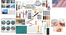 Load image into Gallery viewer, Complete Leather Working Kit with Tools for Stamping, Stitching &amp; More - 372 pcs