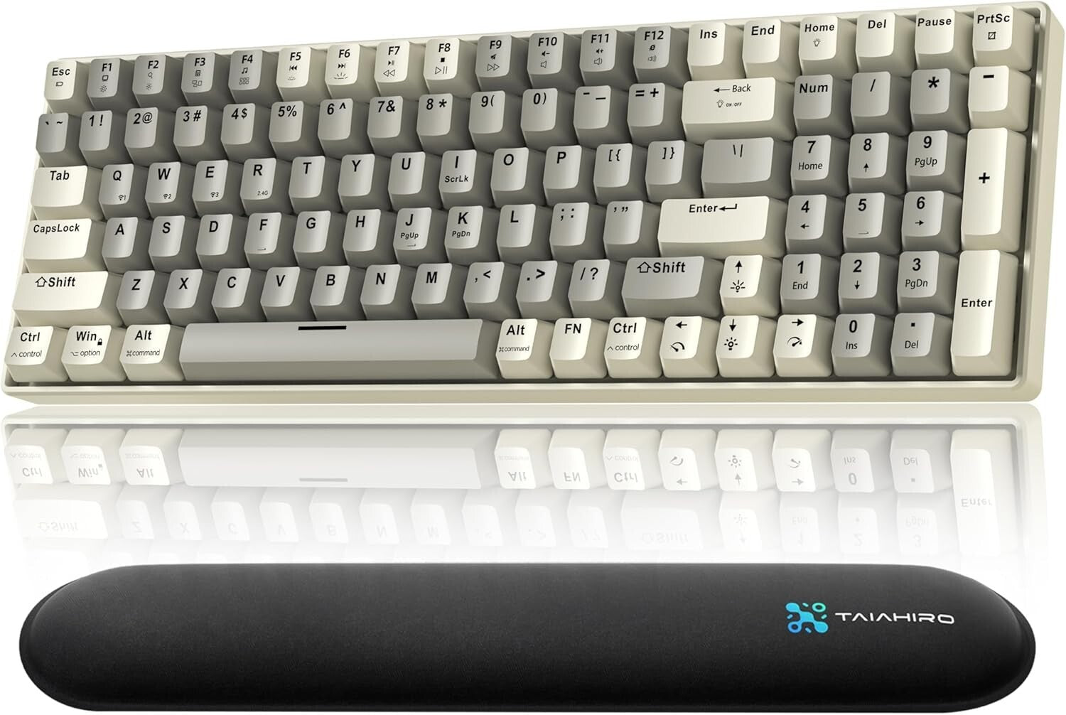 Ergonomic Hot-Swappable Wireless Gaming Keyboard - 3000mAh Battery, Rainbow LED
