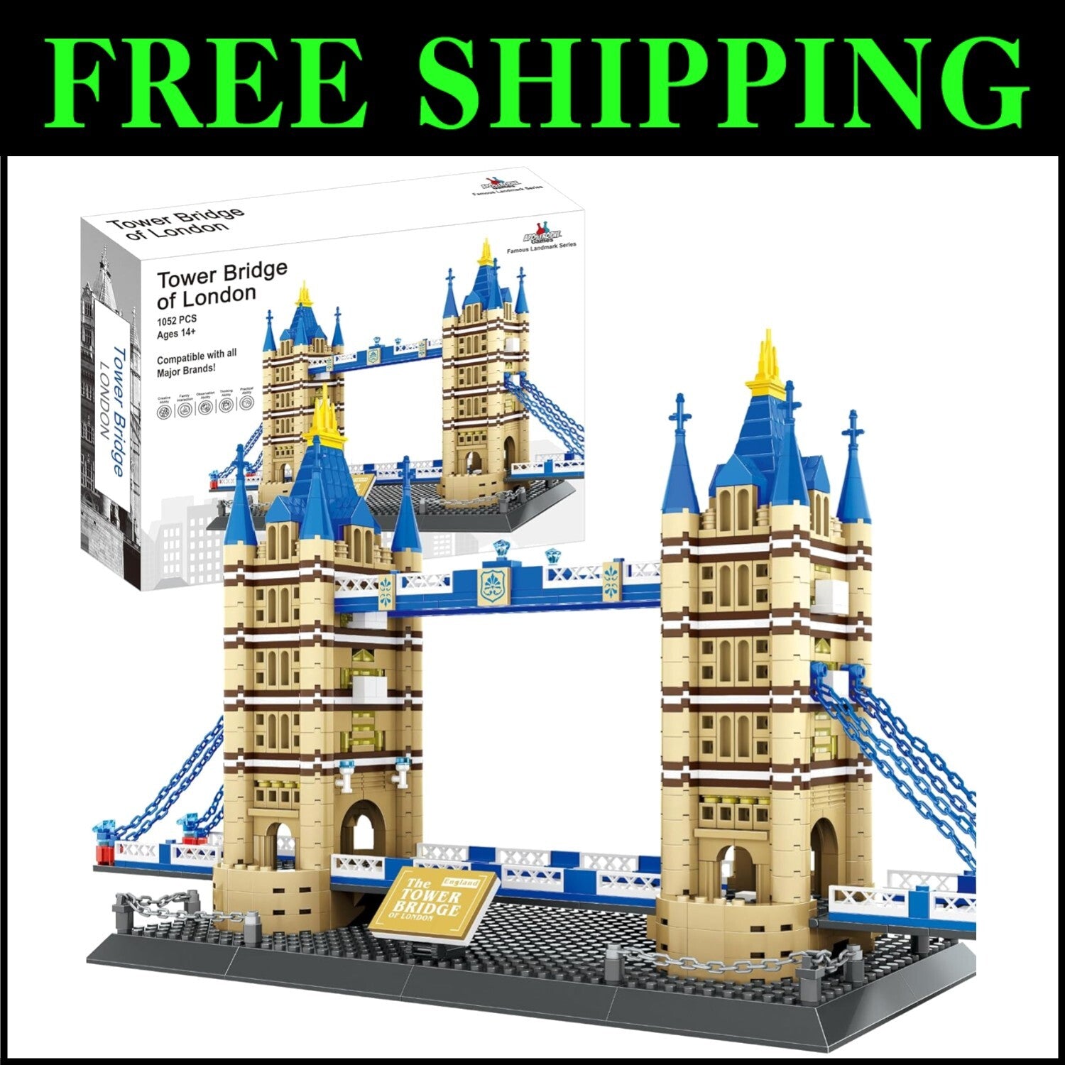 Educational Tower Bridge Building Block Set - 1,052 Pieces of Historical Fun