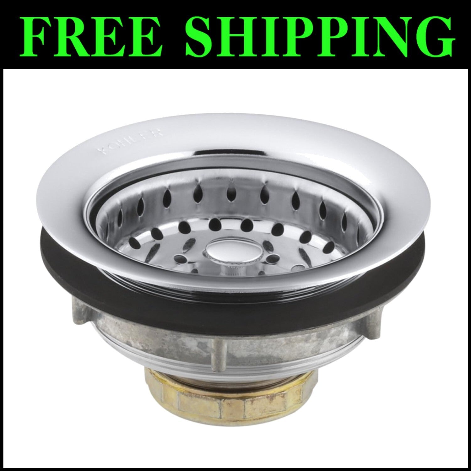 Removable Stainless Steel Sink Strainer with Durable Polished Chrome Finish