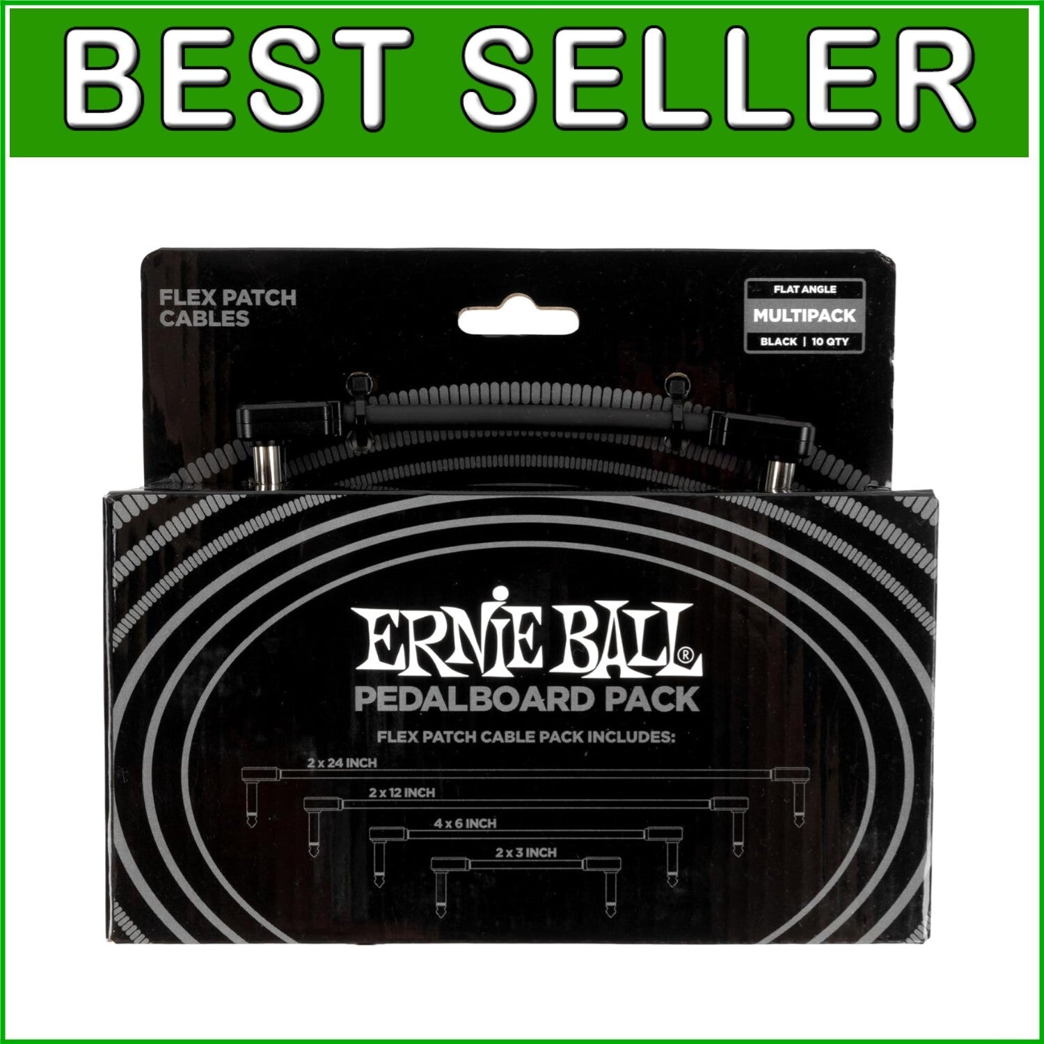 Durable 10-Pack Flex Patch Cables with Low-Profile Connectors for Effects Pedals