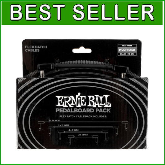 Durable 10-Pack Flex Patch Cables with Low-Profile Connectors for Effects Pedals