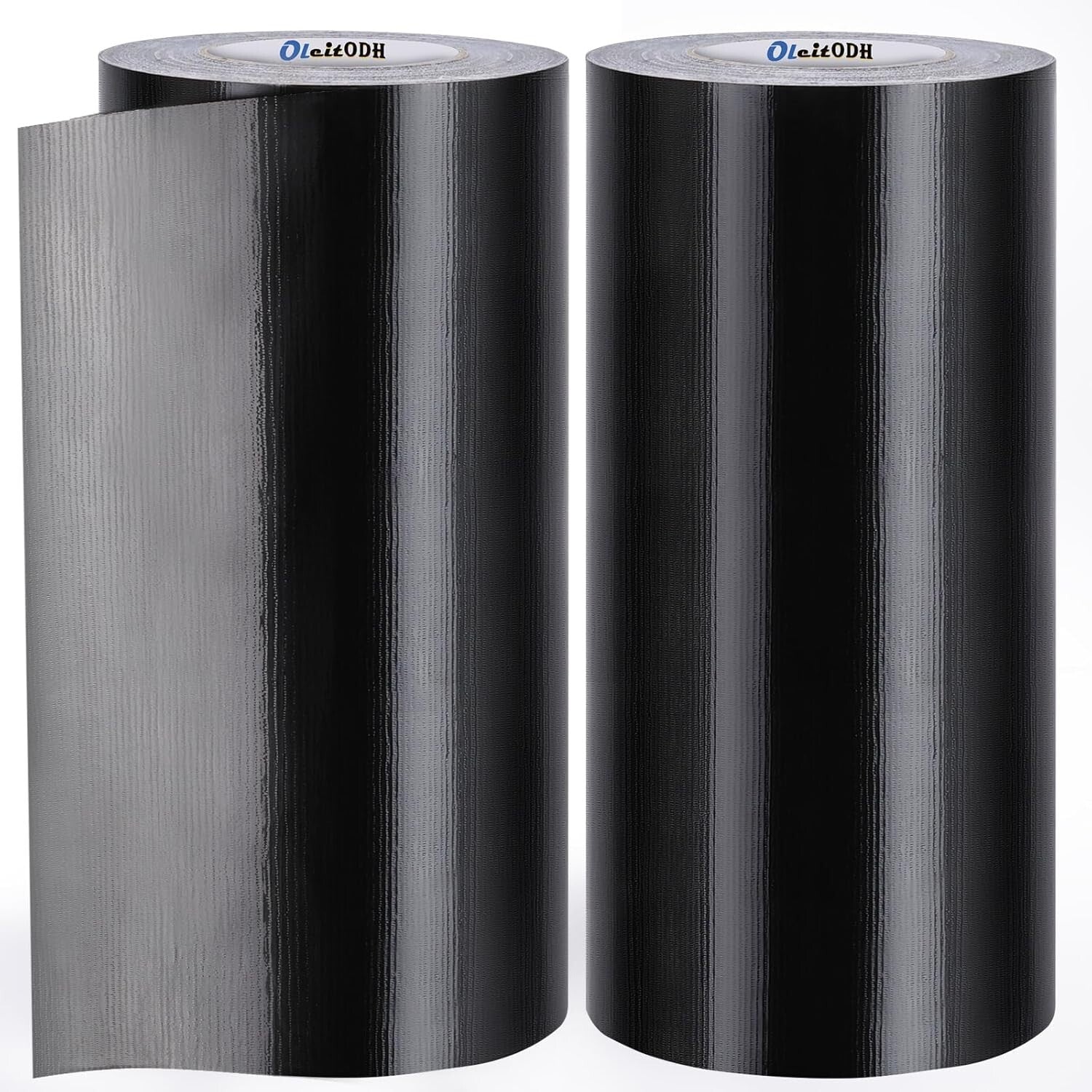 Black Duct Tape 12 Inch, 2 Rolls of Flexible All-Weather Adhesive for Repairs