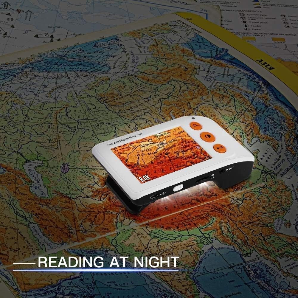 Ergonomic Digital Magnifier - Compact Design with AV Output for Larger Displays