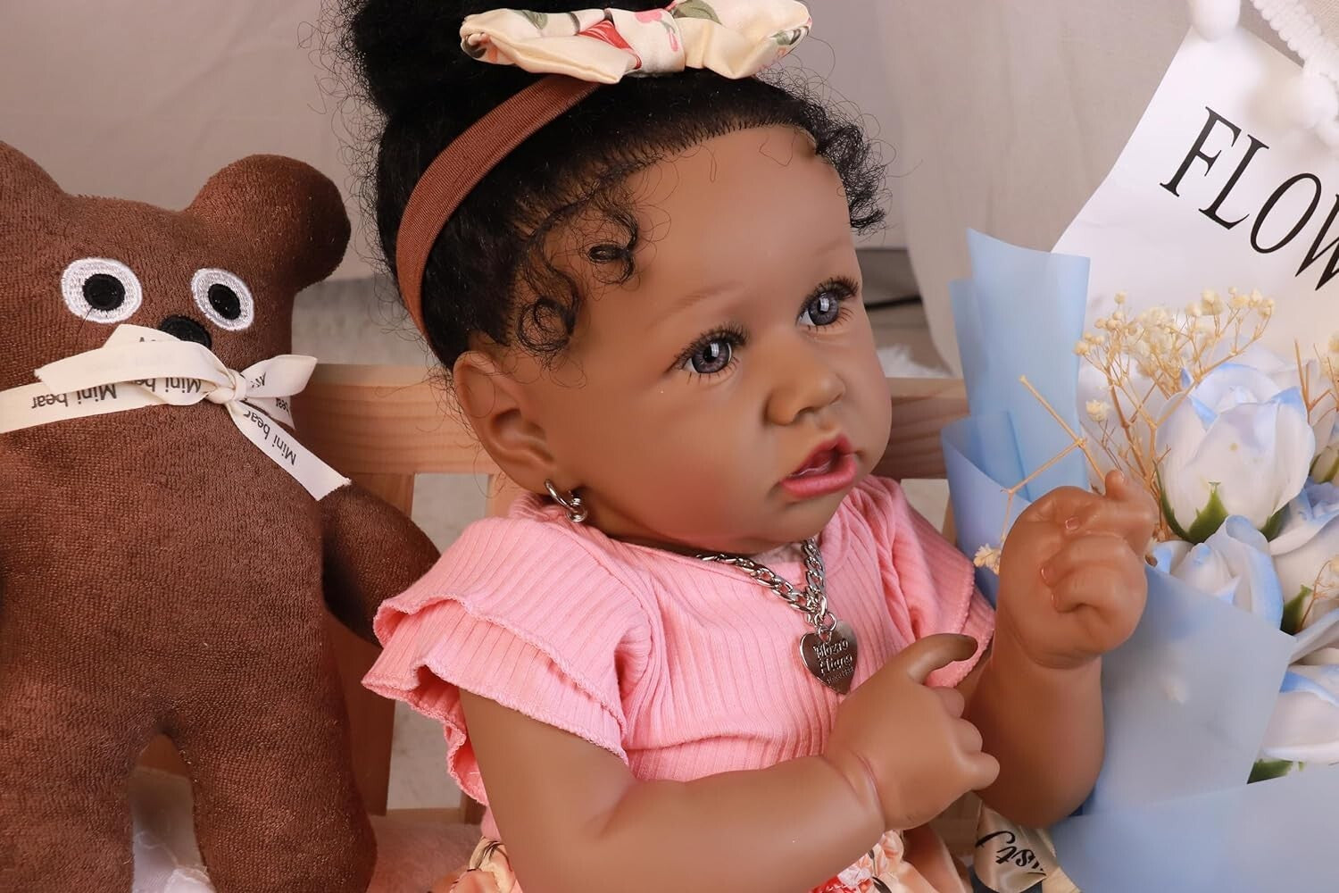 Realistic 22.8" African American Reborn Baby Doll - Ideal for Nurturing Play