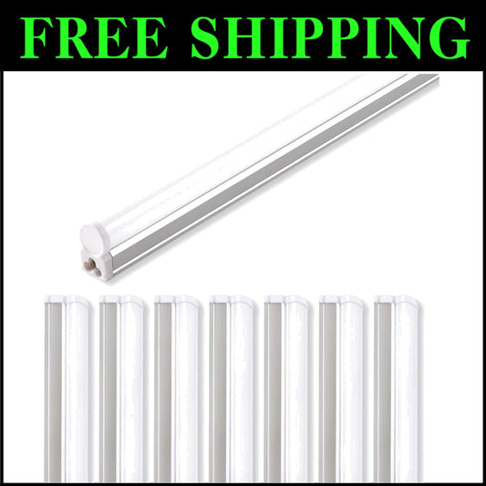 Energy-Efficient 4FT LED Tube Lights for Garage & Workshop - 8 Pack, ETL Listed