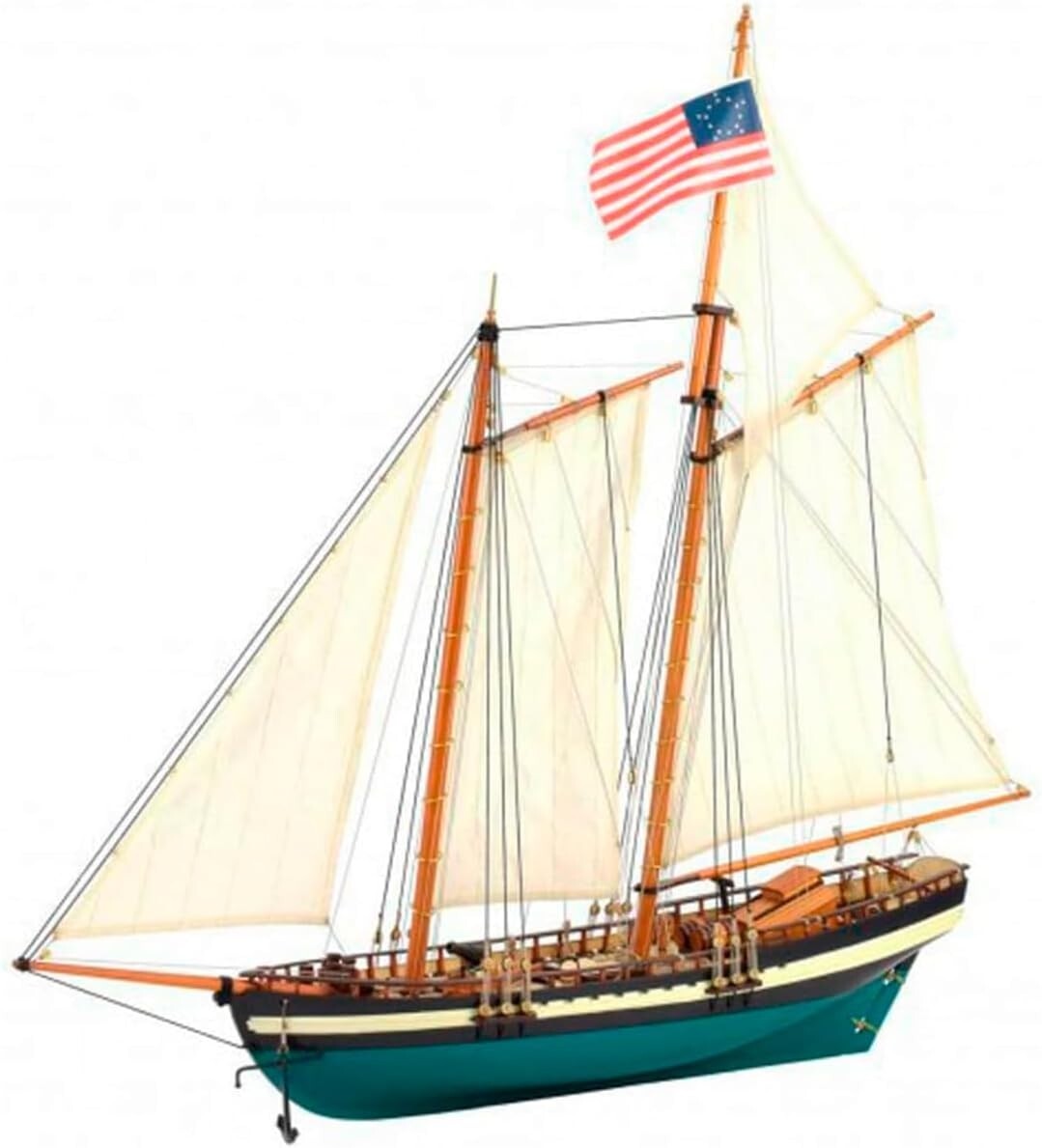 Virginia Schooner Model Crafting Kit - 1:41 Scale Wooden Ship with Display Base