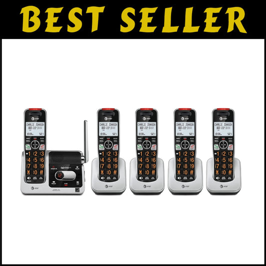 Innovative Silver/Black DECT 6.0 Cordless Phone with 22 Min Answering Machine