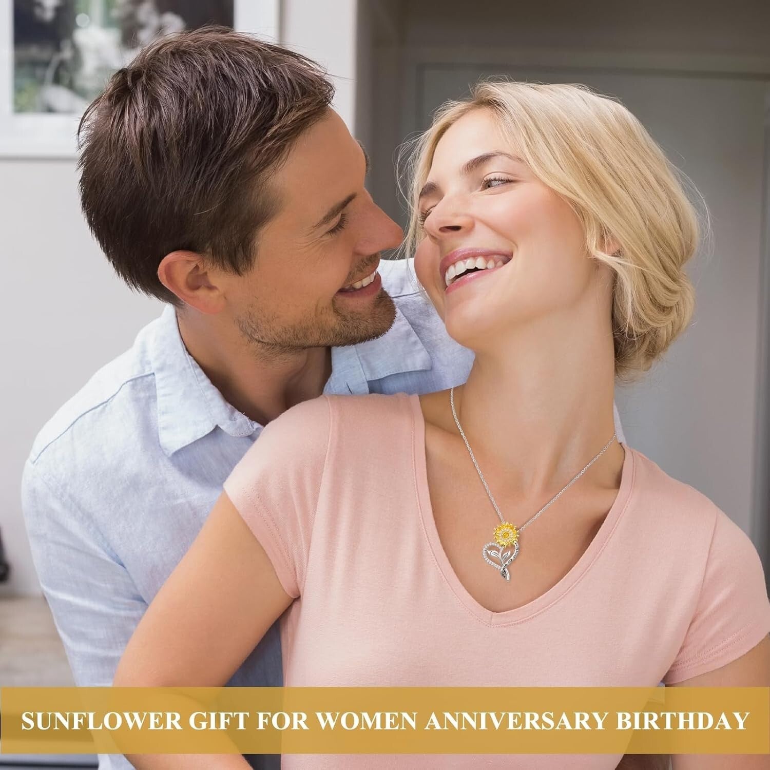 Beautiful S925 Silver Sunflower Necklace with Gold Plating for Special Occasions