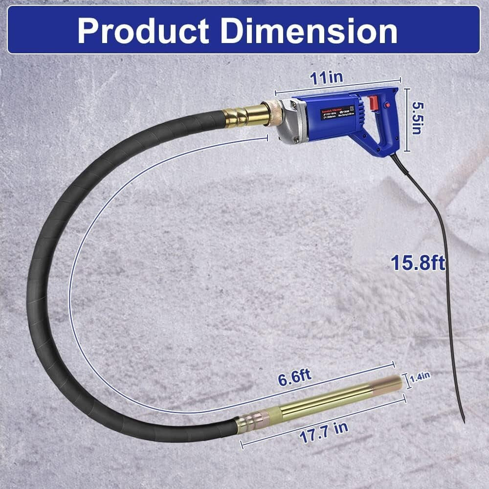 Efficient 1500W Electric Concrete Vibrating Tool - Lightweight & Portable