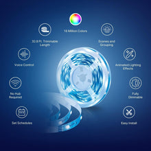Load image into Gallery viewer, Smart RGB LED Strip 32.8ft with App Control, Voice Activation &amp; Custom Colors