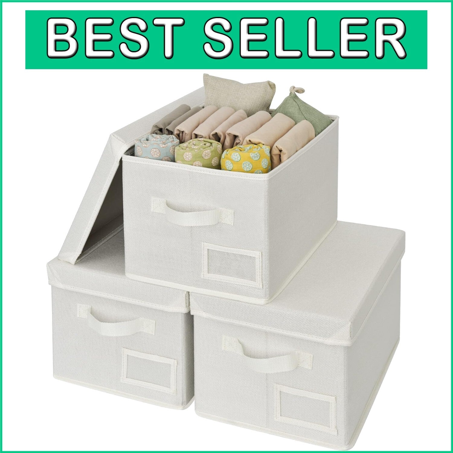 Elegant Portable Stackable Storage Bins Set of 3 - Perfect for Home Organization