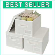 Load image into Gallery viewer, Elegant Portable Stackable Storage Bins Set of 3 - Perfect for Home Organization