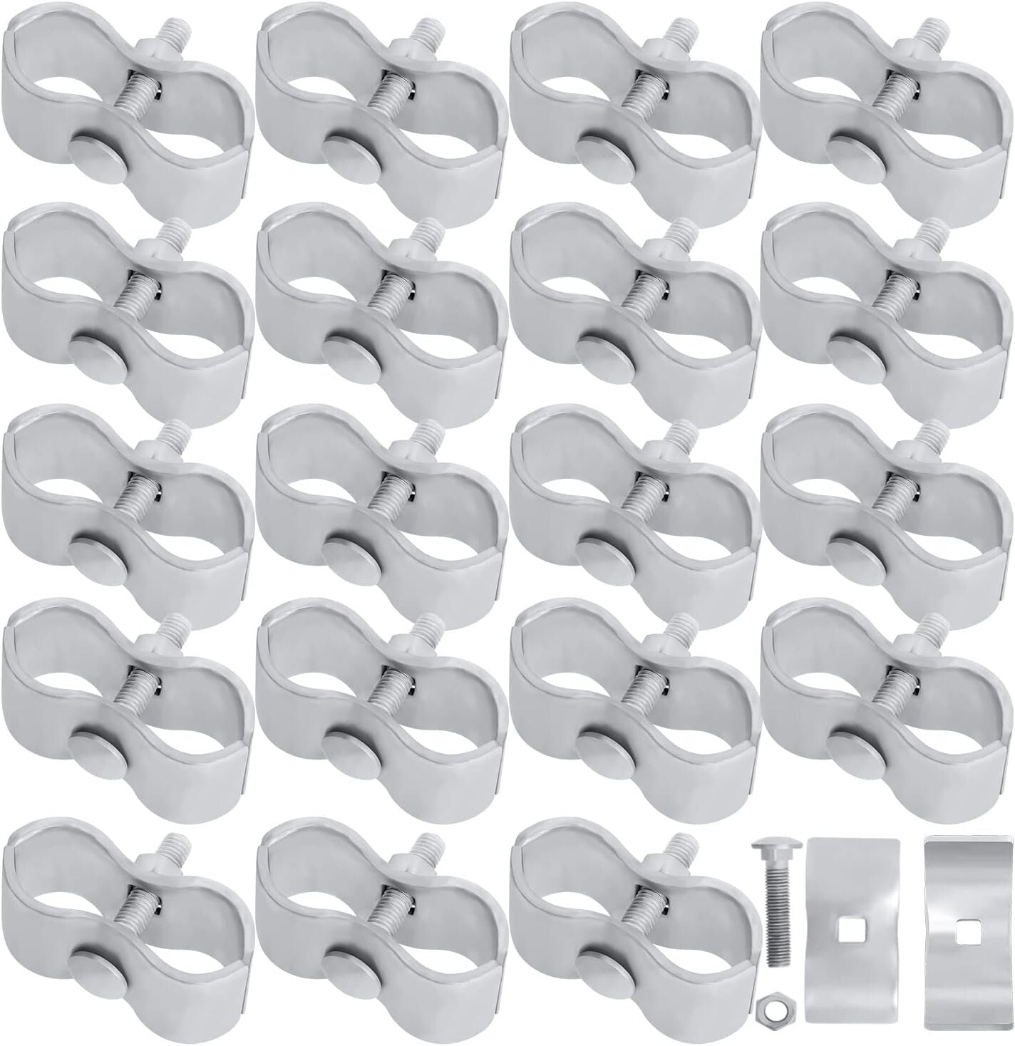 Weather-Resistant Dog Kennel Panel Clamps - 20 Set Heavy-Duty Galvanized Steel