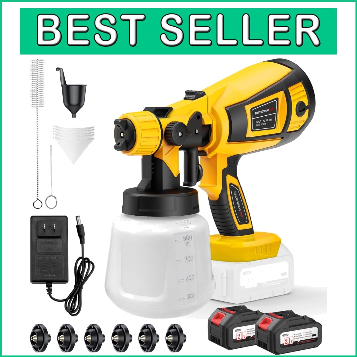 Effortless 650W Paint Sprayer with Dual Batteries & Easy Clean for Home Projects