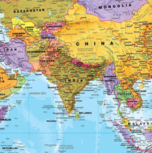 Load image into Gallery viewer, Extra Large Laminated World Map - 46 x 80 Political Map for Home &amp; School
