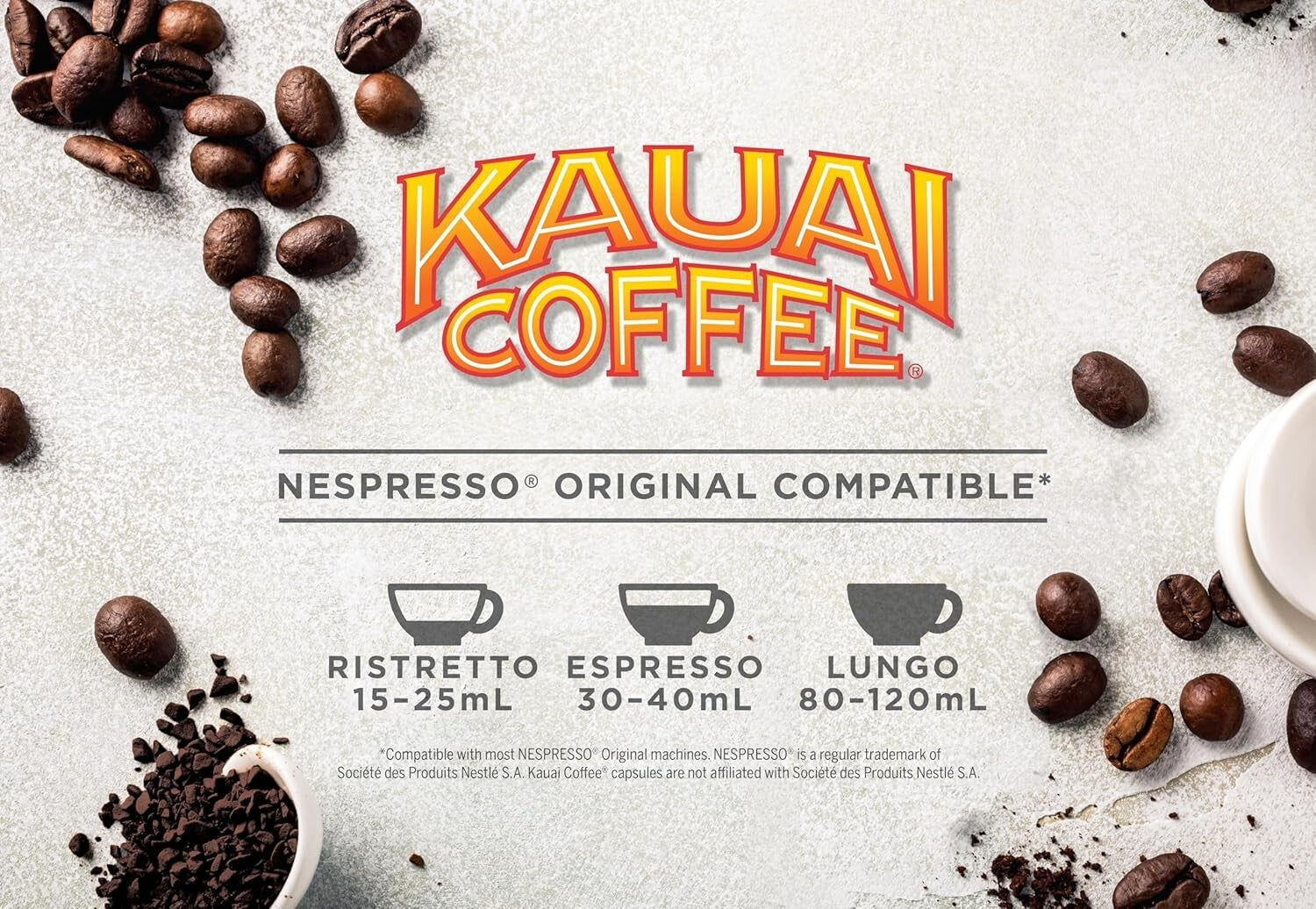 Hawaiian Dark Roast Espresso Capsules - Intensity 9 for Nespresso, 40 Pods