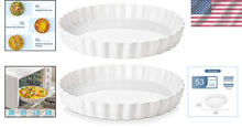 Load image into Gallery viewer, Durable Non-Stick Ceramics 10-Inch Pie Plates with Ruffled Edges, Set of 2