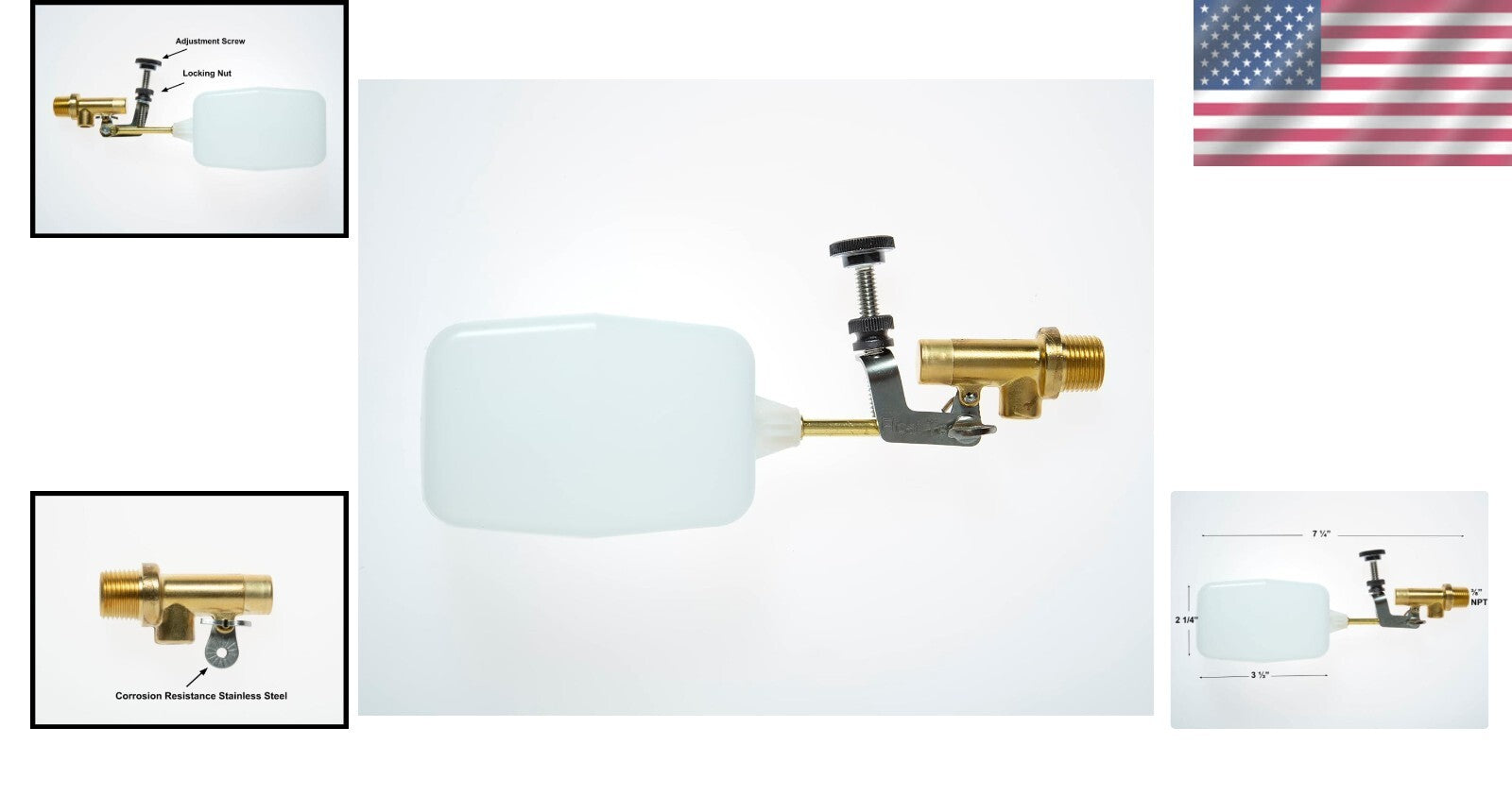Durable Brass and Stainless Steel Float Valve for Livestock and Water Fountains