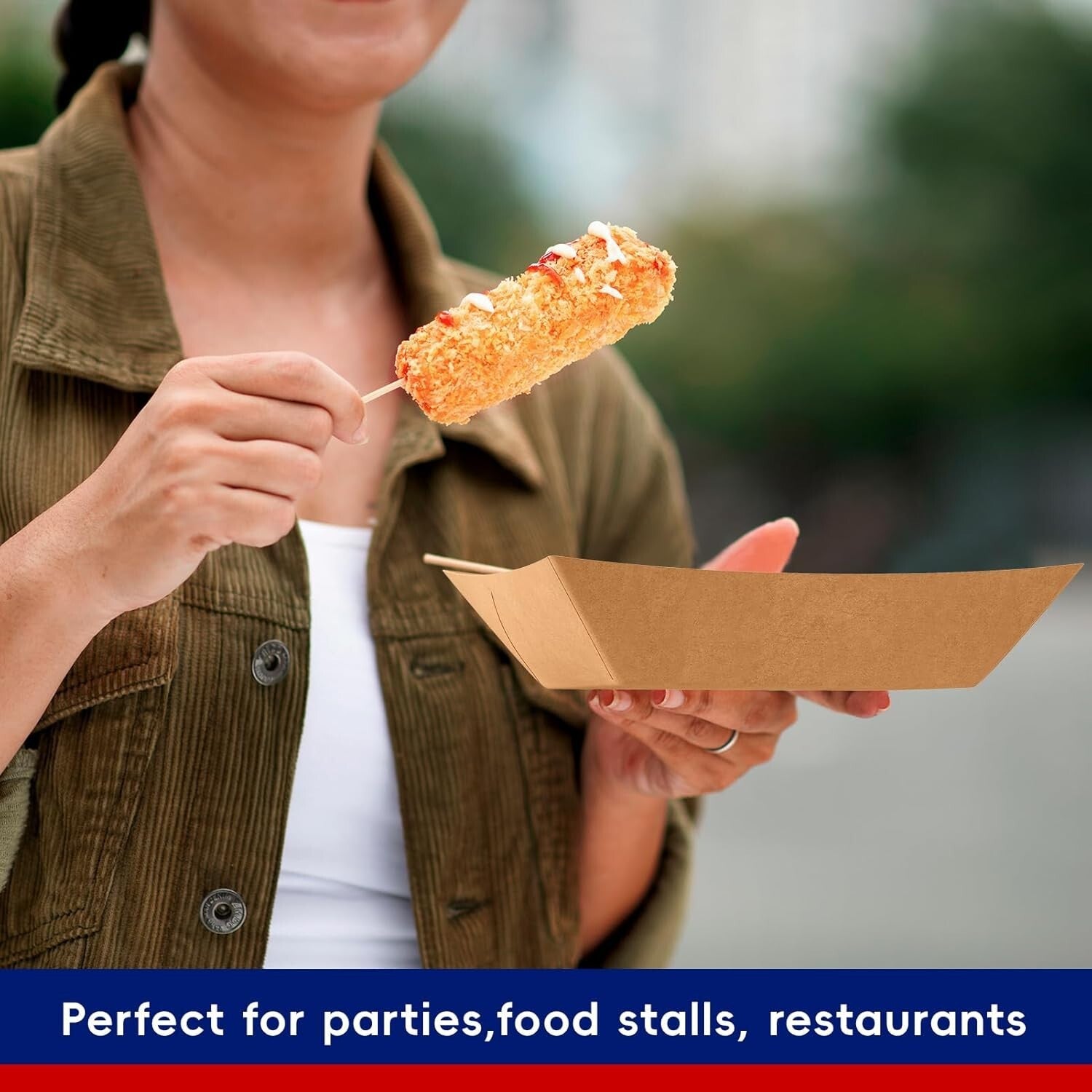 Convenient 1000 Pack Kraft Paper Food Trays - Perfect for Outdoor Gatherings