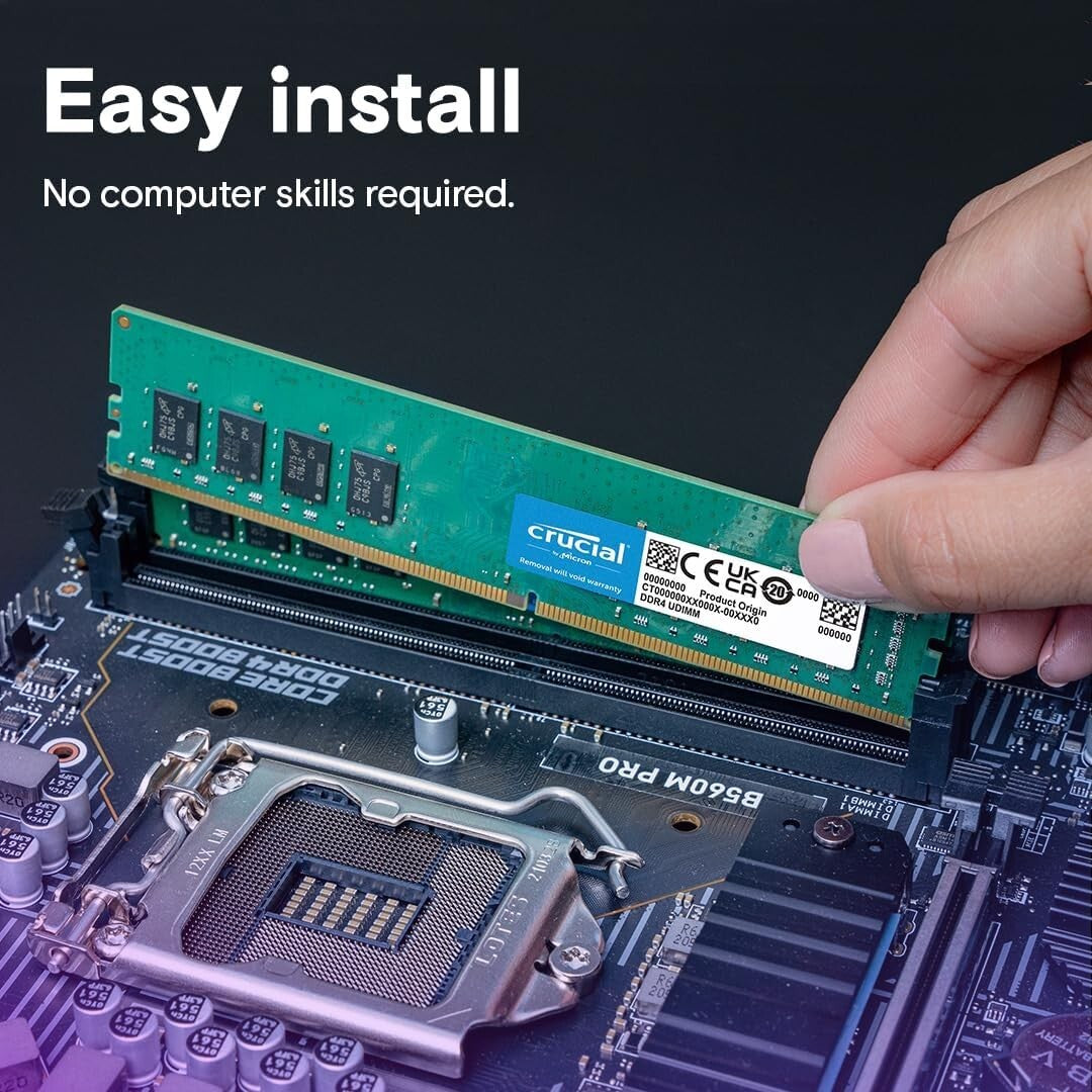 32GB DDR4 3200MHz Memory Kit for PCs, Easy Installation & Trusted Micron Quality