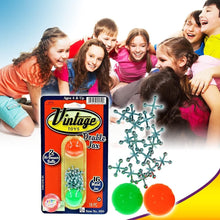 Load image into Gallery viewer, ASTM Tested Vintage Jacks Game – 12 Metal Sets with Bouncy Balls for Safe Play