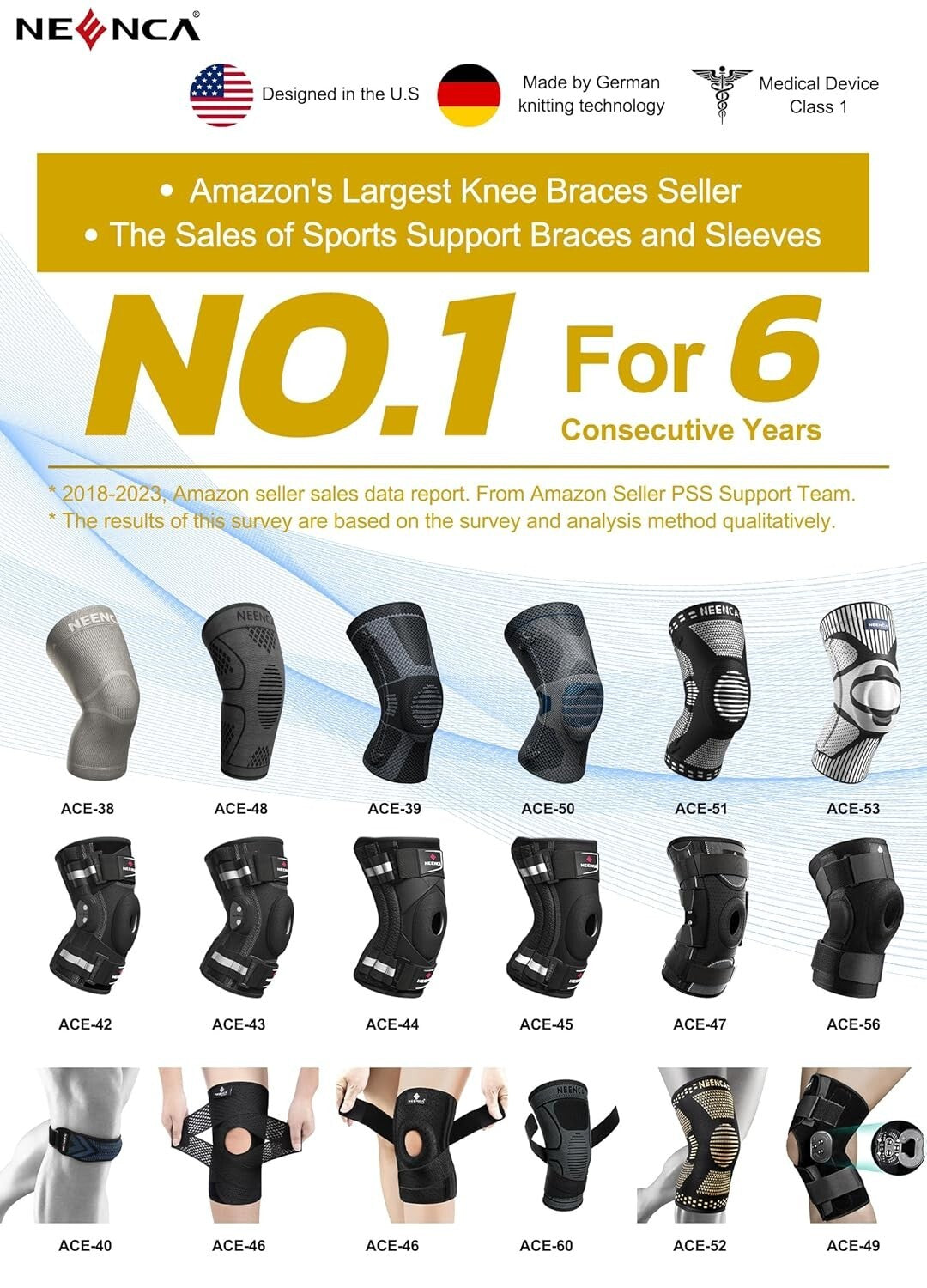 Professional Adjustable Knee Brace with Hinged Support & Patella Gel Pad XL
