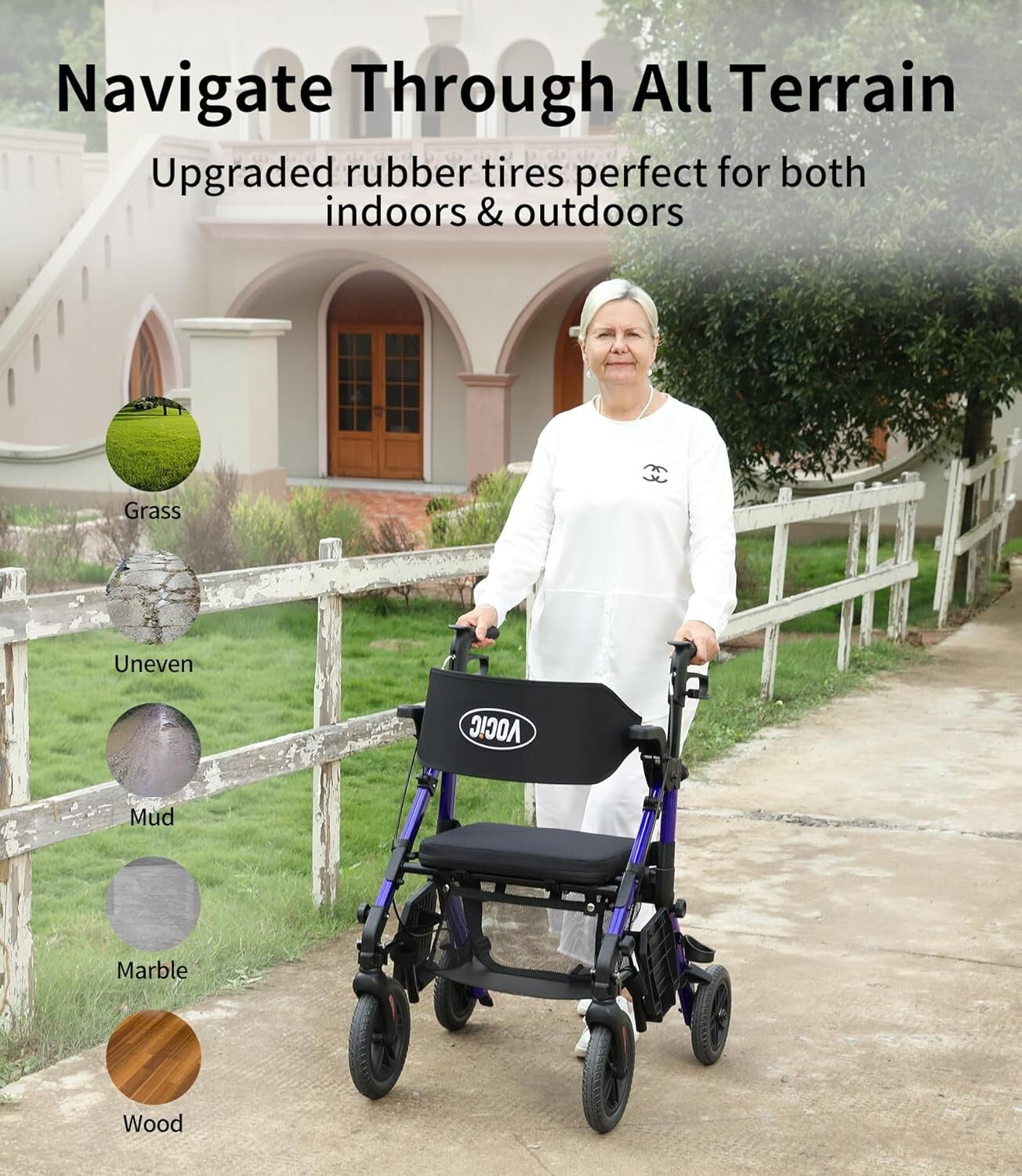 Premium Walker Wheelchair Combo with Enhanced Cushion and Adjustable Features