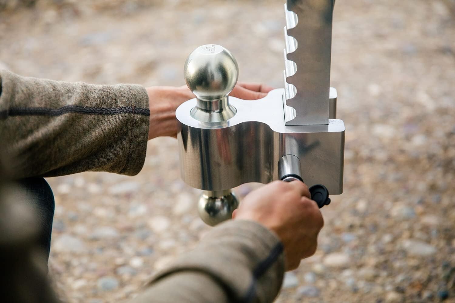 Adjustable Heavy Duty Trailer Hitch - 10" Rise/Drop with Dual Ball Receiver