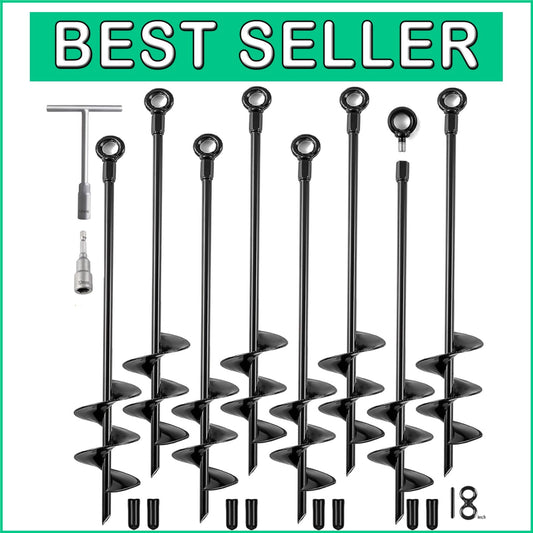 18-Inch Heavy-Duty Earth Anchor Kit - 8 Pack for Secure Outdoor Structures