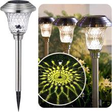 Load image into Gallery viewer, Elegant Solar-Powered Outdoor Lights for Garden Path - 8 Pack Stainless Steel