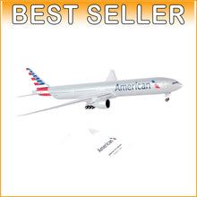 Load image into Gallery viewer, SkyMarks American 777-300 Model Airplane - 14.5 Inch Plastic with Display Stand