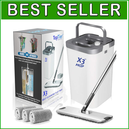 Eco-Friendly Reusable Microfiber Mop Set with 360° Rotation for Deep Cleaning