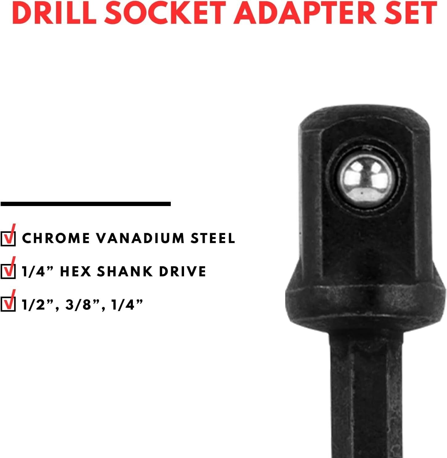 17-Piece Socket Adapter Set with Universal Joint & Foam Organizer - SPRING SALE