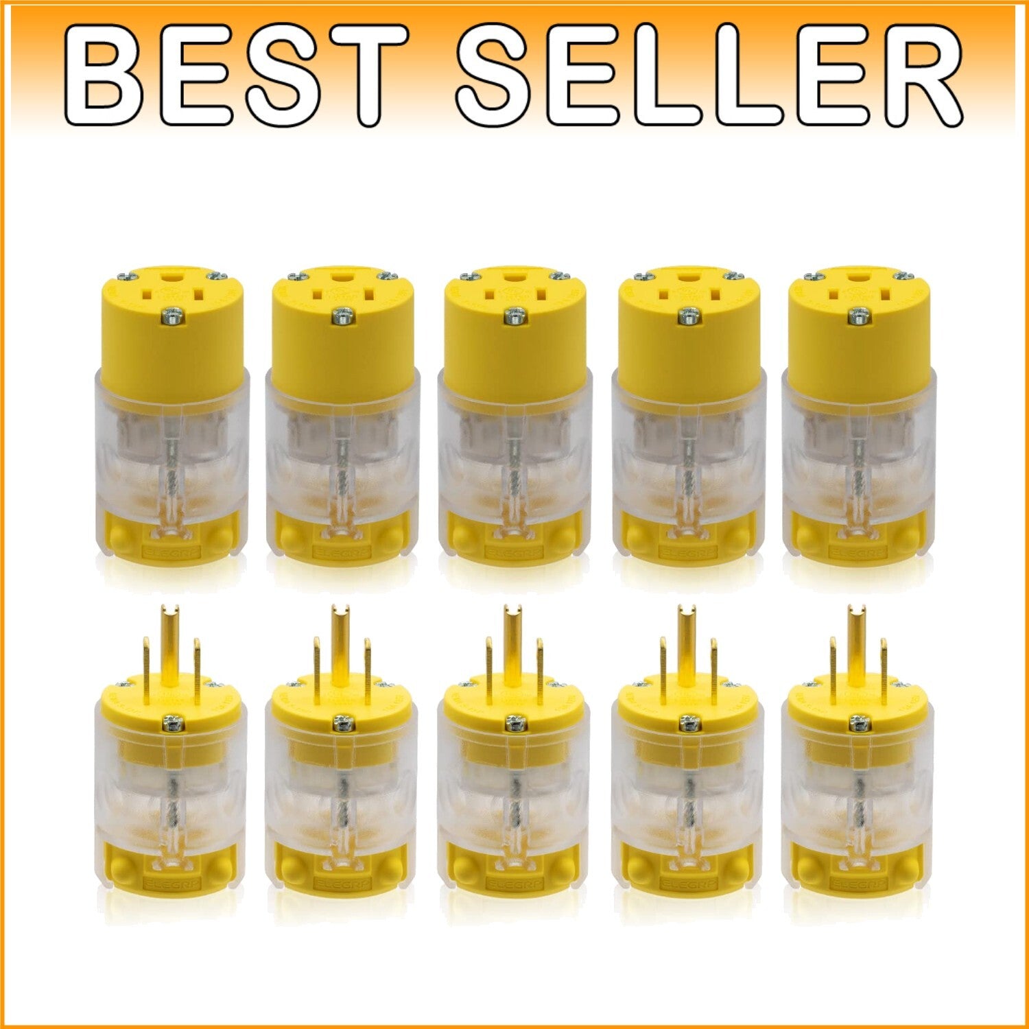 NEMA 5-15P/R Lighted Plug Set - Durable 15 Amp Connector for Power Applications