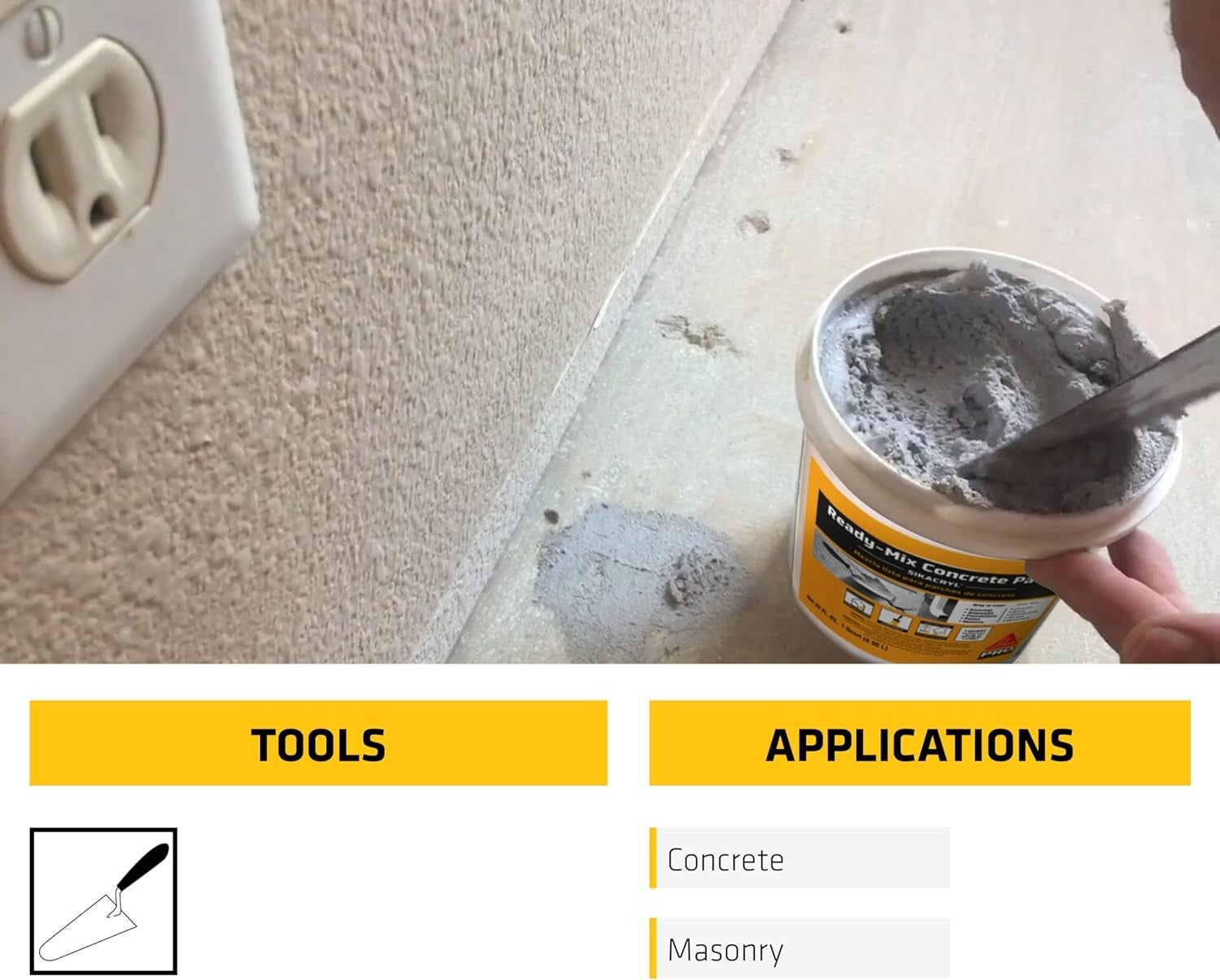 Cryl Gray Ready-Mix Concrete Patch - Textured 1 Qt 6 Pack for Easy Repairs