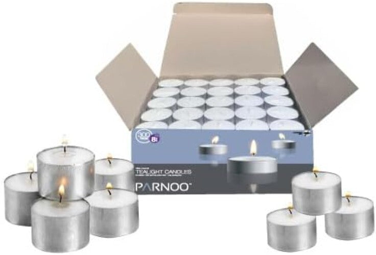 Elegant 300 Count Clean Burning Tea Light Candles - Perfect for Weddings & Spa