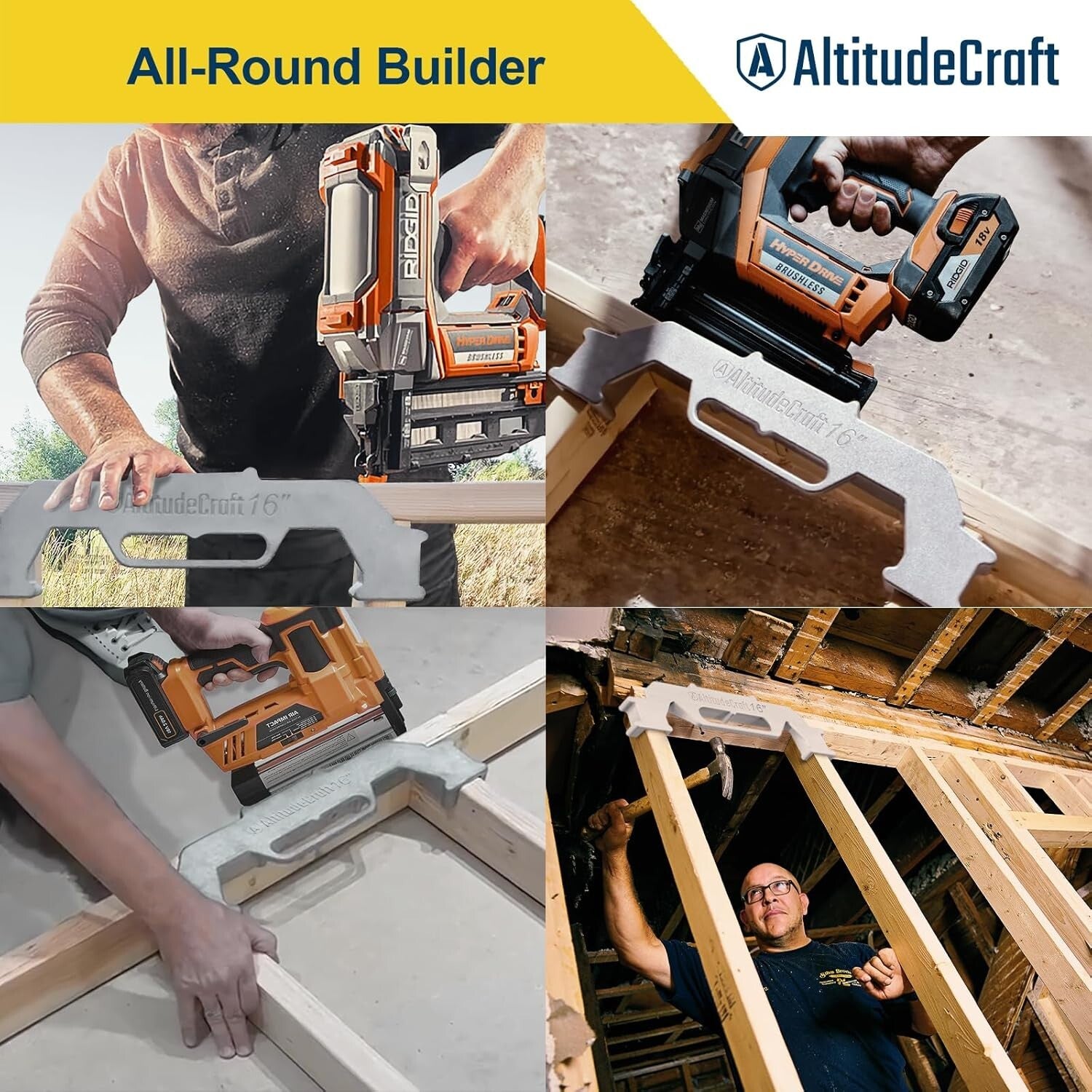 16-Inch Precision Framing Stud Layout Tool - Efficient Construction Jig