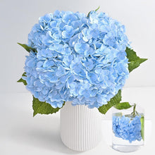 Load image into Gallery viewer, Stunning 21in Blue Hydrangea Floral Arrangement - 4 Artificial Flowers