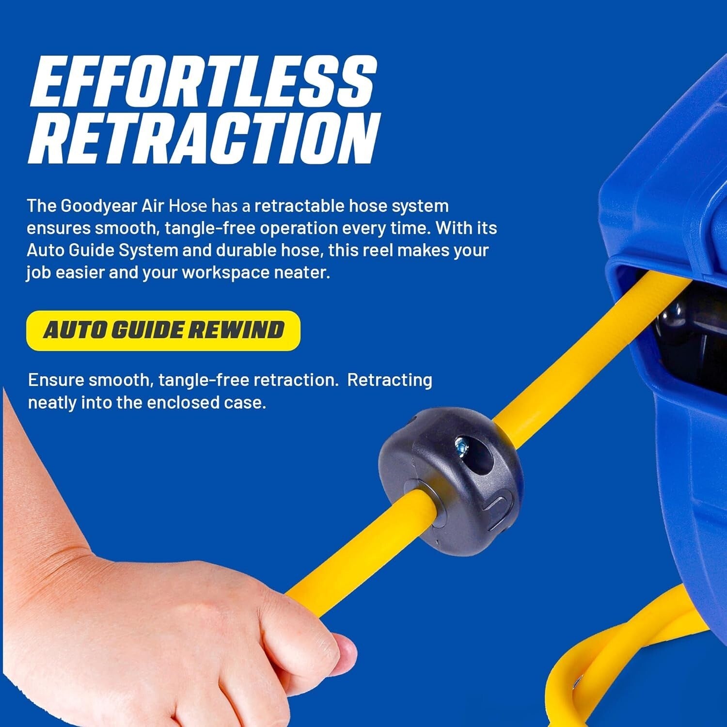 Durable 65' Air Hose Reel - Impact-Resistant Polypropylene with 300 PSI Pressure