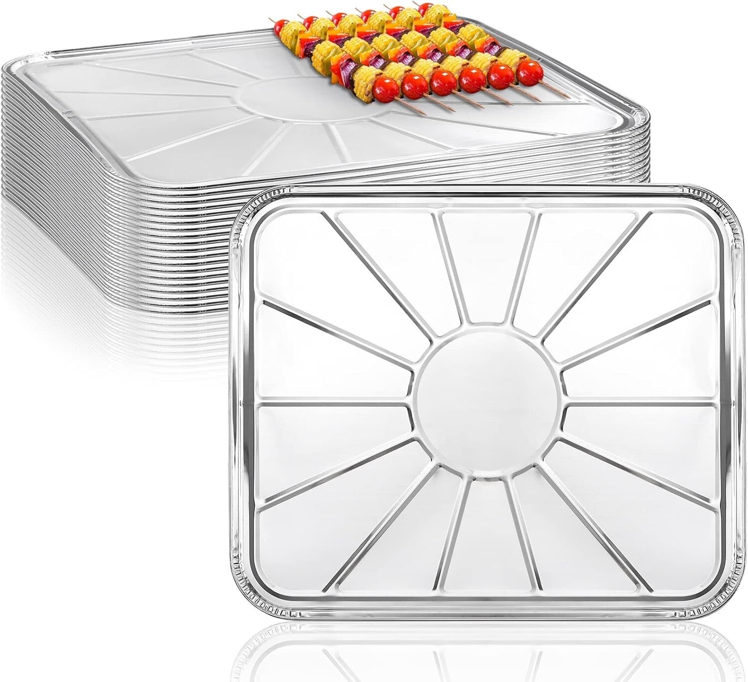 Premium Quality Aluminum Foil Oven Liners - 30 Disposable Drip Pans, 18.5 x 15.5