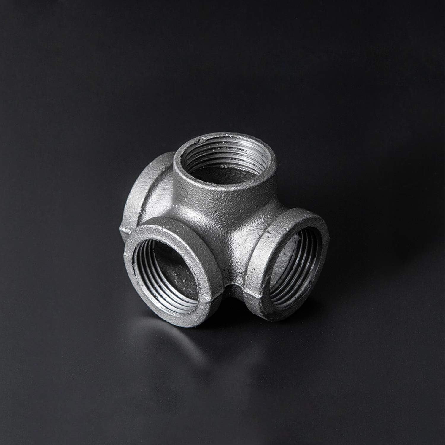Durable 1" Malleable Iron 4-Way Tee Pipe Fittings for Modern Furniture Design