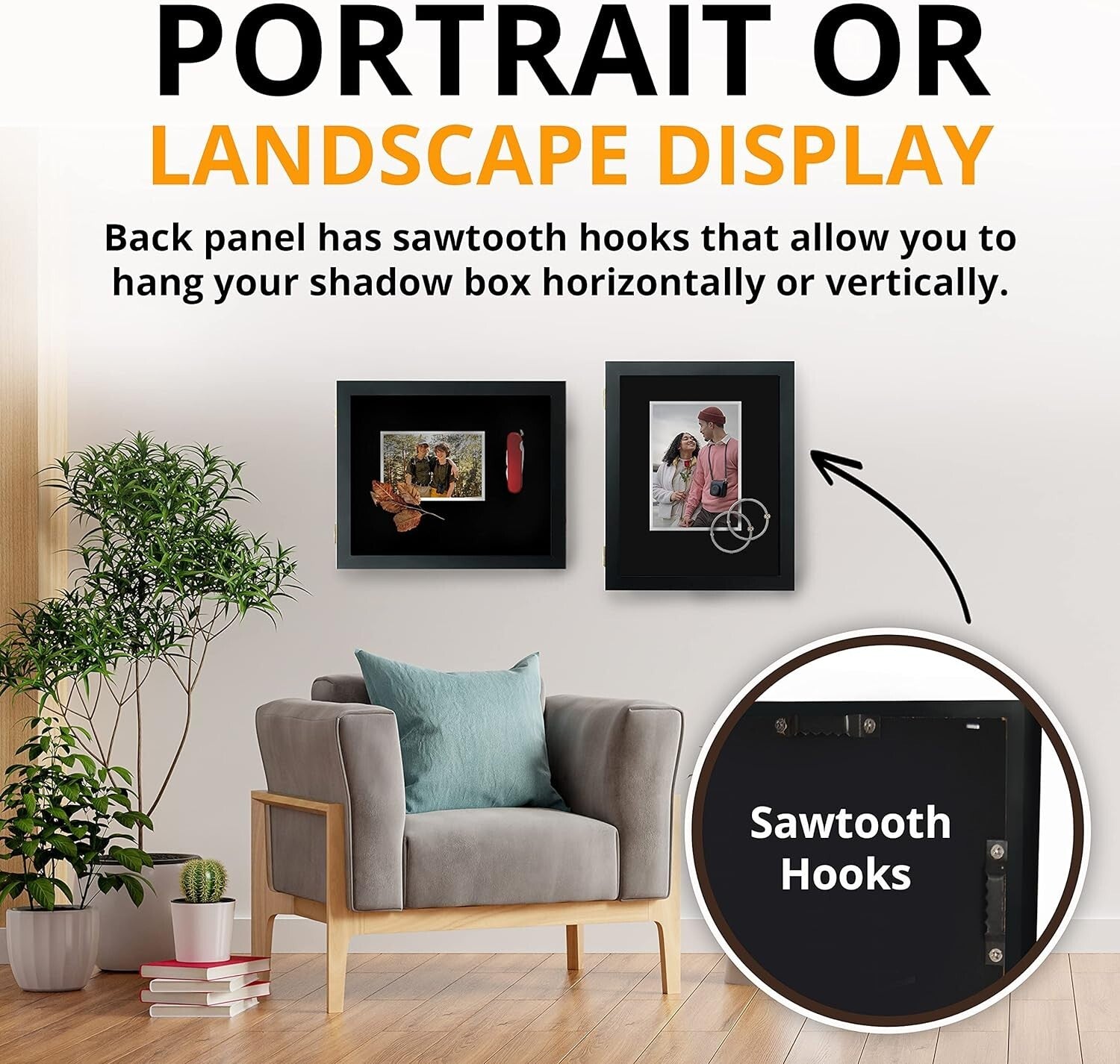 Hinged Military Shadow Box with Clear Glass - Elegant 14” x 17” Display Case