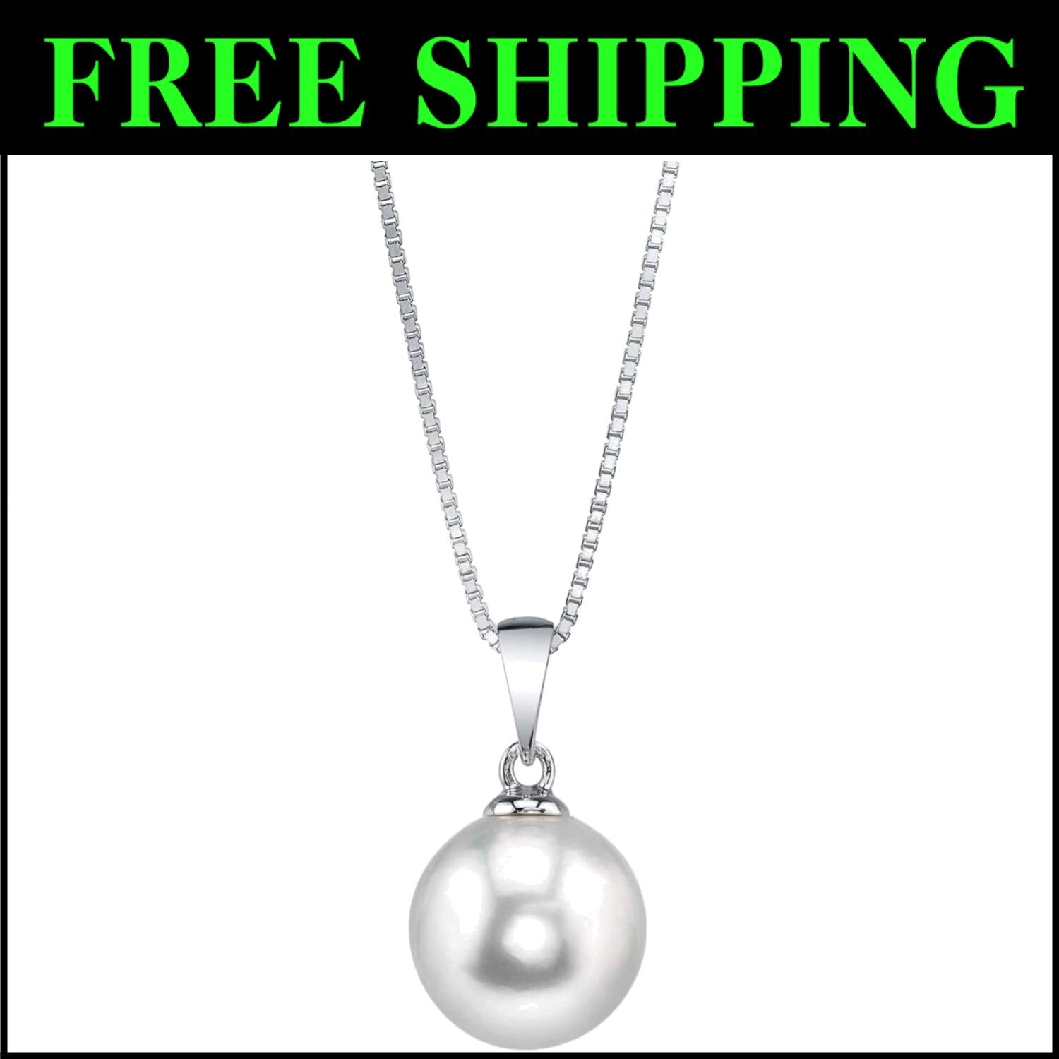 Elegant 8mm Cultured Pearl Necklace with 925 Sterling Silver - Gift-Ready Charm