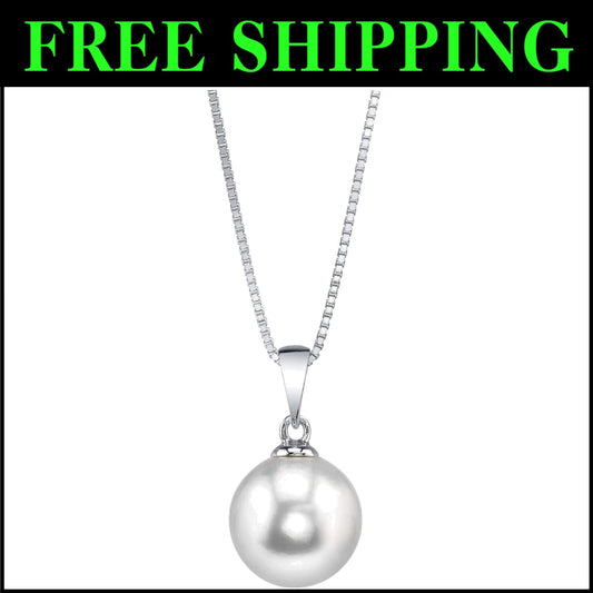 Elegant 8mm Cultured Pearl Necklace with 925 Sterling Silver - Gift-Ready Charm