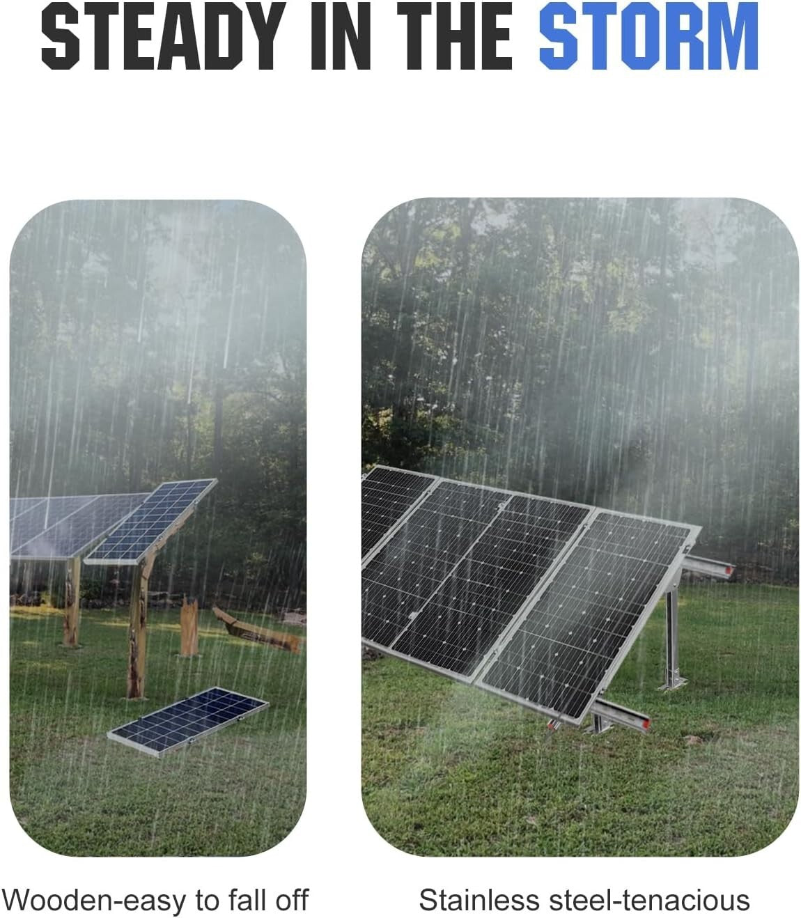 Adjustable Solar Panel Mounting Brackets Kit for 1-4 Panels - Ground System