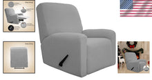 Load image into Gallery viewer, Light Gray Recliner Sofa Cover - 4-Piece Stretch Protector with Jacquard Design
