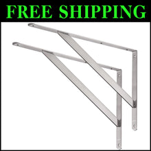 Load image into Gallery viewer, Stainless Steel 20" Shelf Brackets - 550lb Capacity, Ideal for DIY Projects