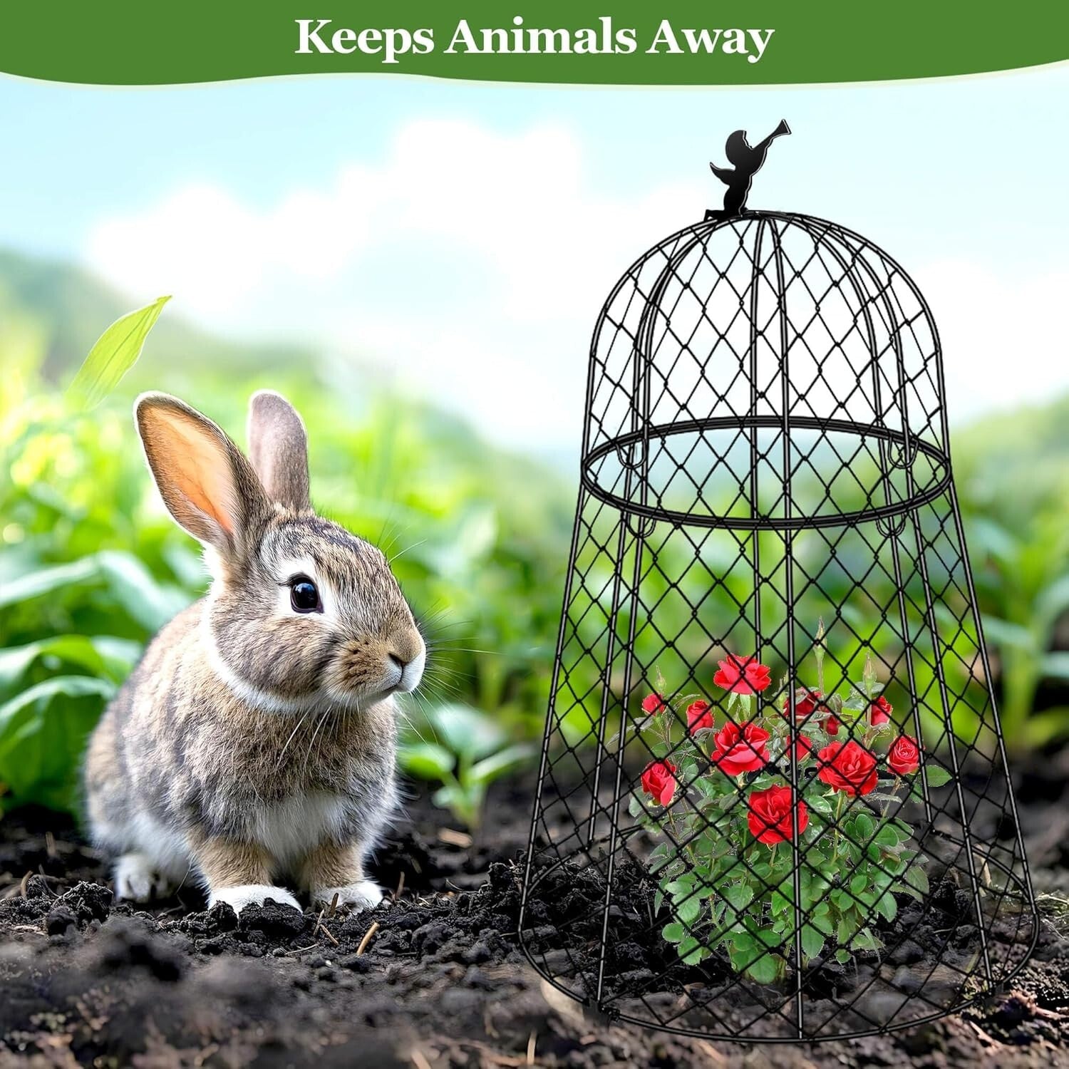 Durable Rustproof Chicken Wire Plant Cloches - 20" High Garden Protectors